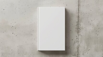 book mockup of a thin closed paperback, shown from above with a white cover, neutral background, 16:9