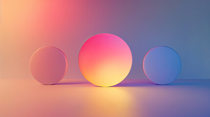 Abstract background with three colorful gradient circles