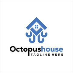 House Icon with Octopus Tentacles Logo Design, design inspiration, vector