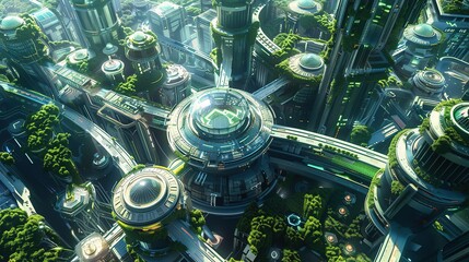 A flourishing futuristic city UHD wallpaper