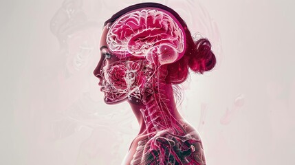 Obraz premium An illustration of the human head transparent skin UHD wallpaper