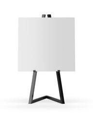 Blank free Standing Poster Display Holder Metal Stand. 3d Illustration.