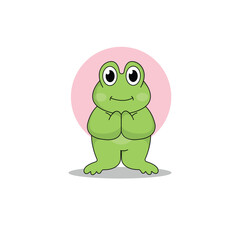 cute frog cartoon vector icon illustration.animal icon illustration. flat style concept cute