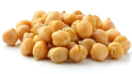 Fotobehang Chickpeas on a white background  ai generated  © Hamid