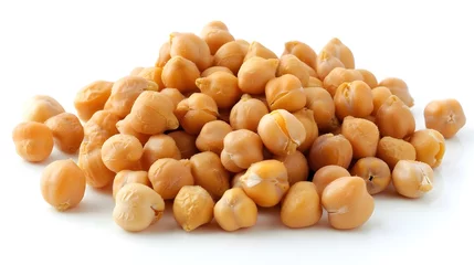 Fotobehang Chickpeas on a white background  ai generated  © Hamid