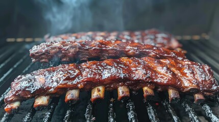 Delicious baby back ribs slow cooked to perfection in a smoker