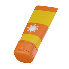 Sun Protection Essentials, Sun Screen Icon for Skincare. 3D Render