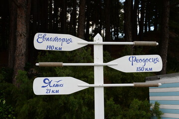 Index of distances to cities on the embankment of the sanatorium 
