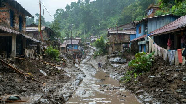 Torrential Rain in a Mountain Village: Illustrating the Impact of Heavy Rainfall on a Rural Community
