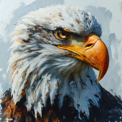 Bald Eagle Painting Close-Up

