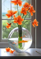 spring flowers in a vase- Generative AI - obrazy, fototapety, plakaty