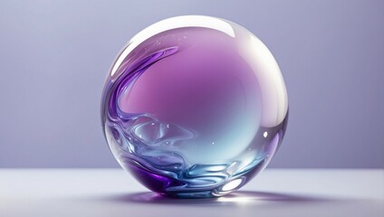 Blue and purple bubble ball on translucent surface