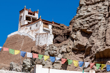 Historic Basgo Monastery dating to 1680 in the Indus River Valley in northern India