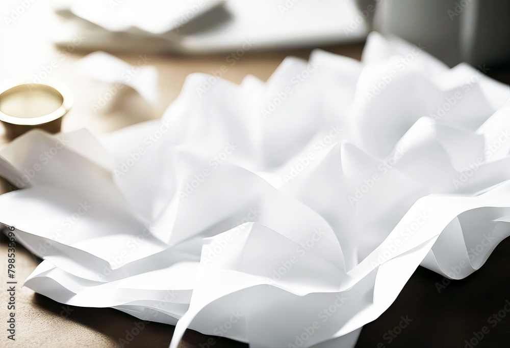 Poster 'business office paper note unfolded crumpled white letter memo message fold notice page signs space