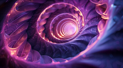 Spirals, geometry, violet lines.