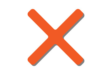 Obraz premium シンプルなバツ 橙