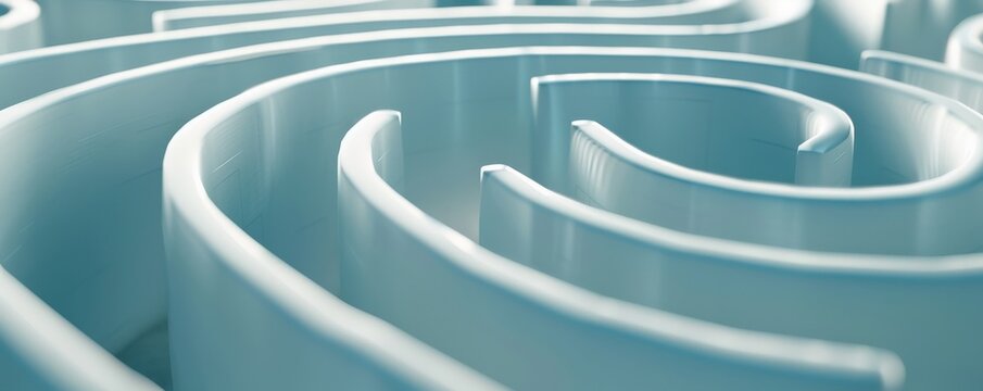 A minimalist maze with a single, clear path leading to the center, representing a streamlined approach to problem-solving in technology. 