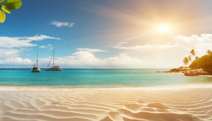 "Sunny Days Ahead: Your Ultimate Summer Holiday Background"beach, sea, ocean, water, sky, sand, summer, tropical, nature, island