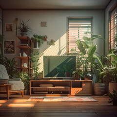 living room with tv