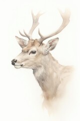 deer, graceful deer, cartoon drawing, water color style,