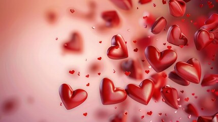 Red color heart background.