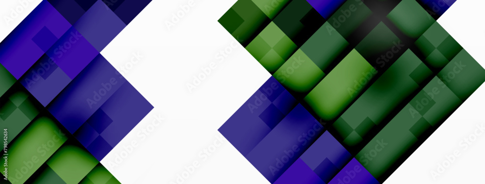 Aufkleber A vibrant mix of blue and green squares on a white background create a colorful and dynamic design. The squares are arranged in parallel rows, adding a modern touch to the overall look