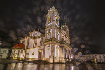 Obraz premium Braga, Portugal. The Sanctuary of Bom Jesus do Monte. It's located on the hill ,overlooking the city of Braga and inscribed as a UNESCO World Heritage Site.