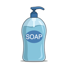 Soap liquid in the bootle. Vector illustration