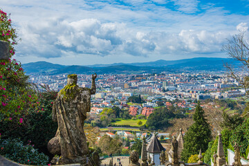 Braga, Portugal. The Sanctuary of Bom Jesus do Monte. It's located on the hill ,overlooking the...