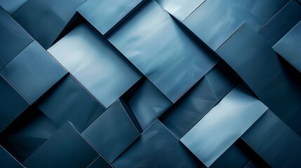 Blue metal background with a geometric pattern.