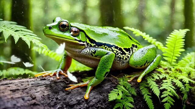 frog in tropical forest