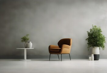 white concrete render background 3d wall interior armchair quality Minimalist high