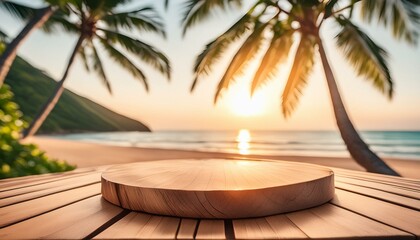 Tropical Temptations: Summer Product Showcase on Seaside Wooden Stand