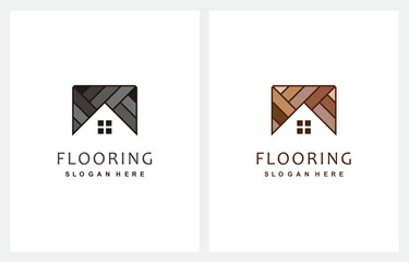 Wood Flooring Parquet Hardwood Texture Vinyl Hardwood House logo design icon vector illustration
