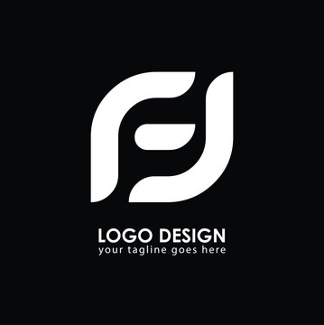 FJ FU Logo Design, Creative Minimal Letter FU FJ Monogram