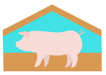 Simple vector icon of piggery