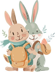 Bunny Siblings' School Day