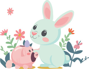 Bunny and Piglet Friends