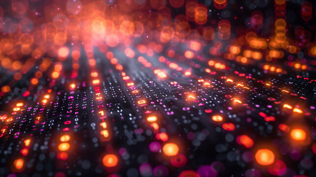 Abstract Digital Background with Binary Code and AI Algorithms
