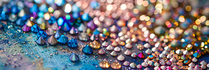 A Colorful Array of Rhinestone Crafts Creating a Mesmerizing Mosaic of Modern Abstract Art - obrazy, fototapety, plakaty