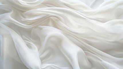 Obraz premium Luxurious satin fabric: Smooth white textile, ideal for fashion and elegance themes.