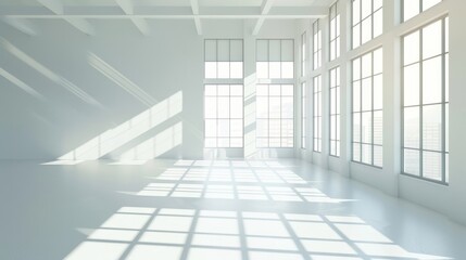 Obraz premium Sunlit spacious room, perfect for real estate and minimalist lifestyle themes.