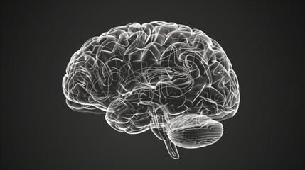 Visualizing Dementia: Simple Line Art of a Brain in Decline
