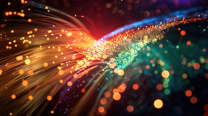 Fiber optics in the geographical outline of Chile