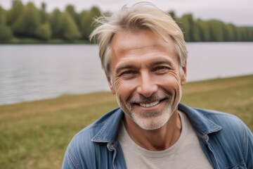 portrait of senior man found a happiness 