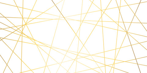 Obraz premium Luxury premium shiny golden lines on dark black background. Geometric luxury golden banner, template, t-shirt design. Vector, illustration