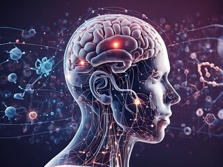  Education, science and medical abstract background, Generate AI 