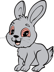 Cheerful Cartoon Rabbit