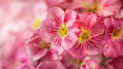 Obraz premium Close up macro shot of pink primrose plant