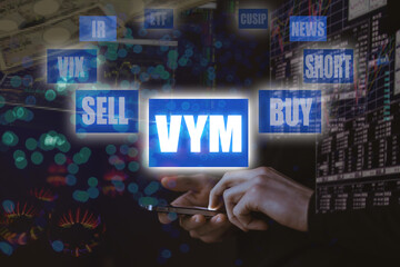 スマートフォンでの金融取引のイメージ VYM

